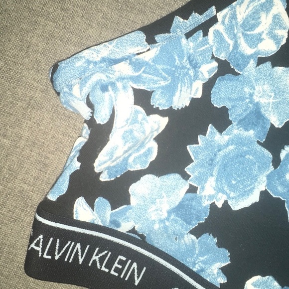 Calvin Klein intimates women's sz large black blue white bra bralette open back - Picture 8 of 13